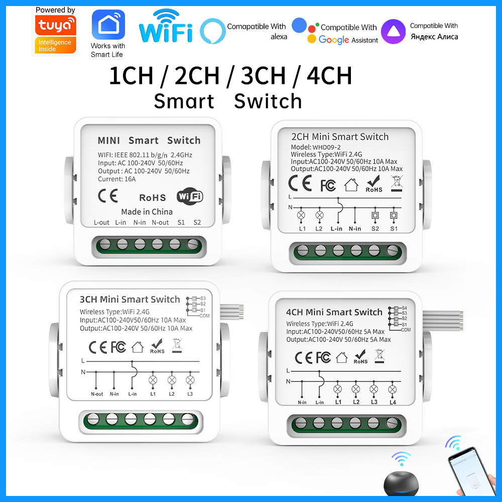 Smart Home Life - Interruttore Intelligente WiFi Tuya 1/2/3/4 Gang