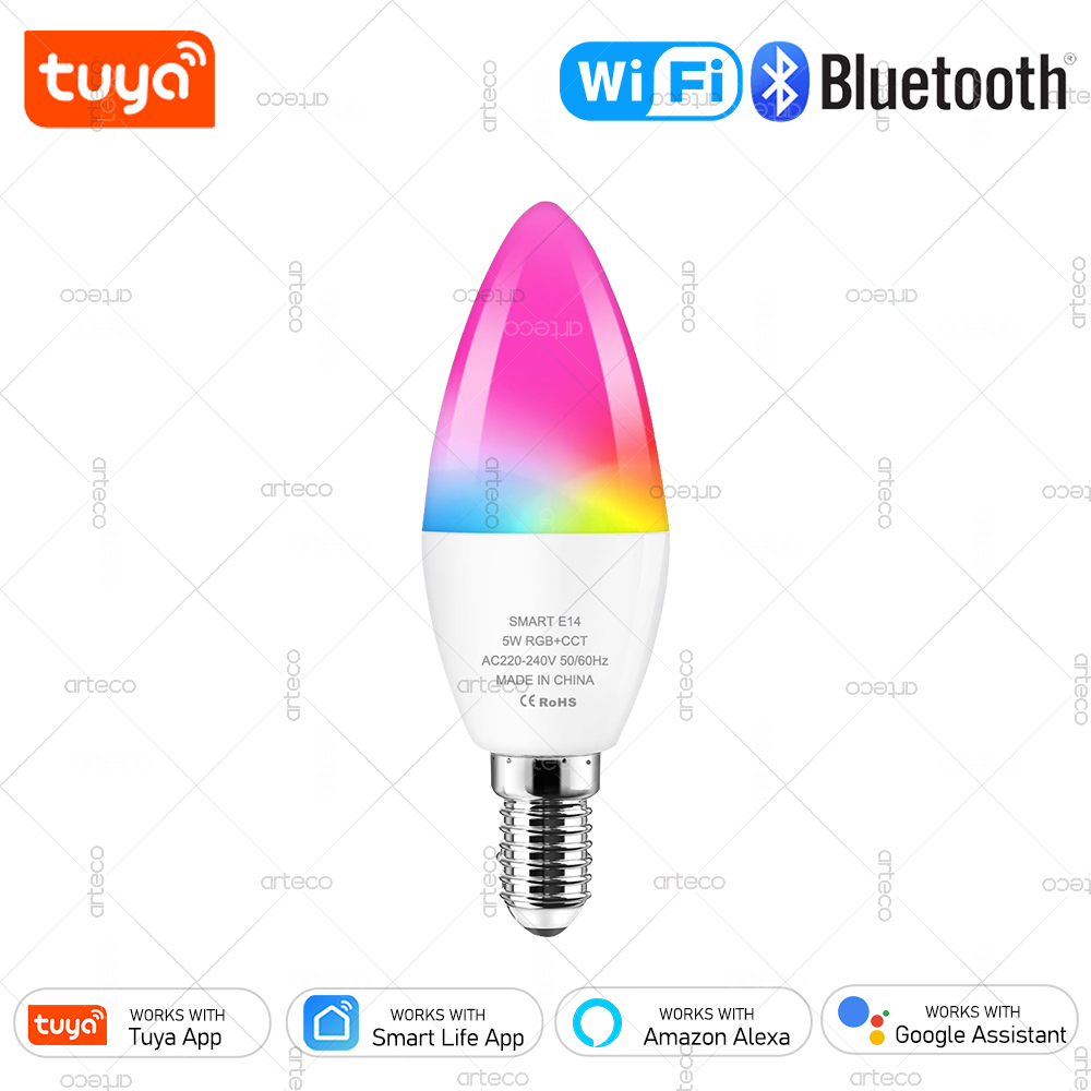 Smart Home Decor - Tuya E14 Lampada a candela Smart