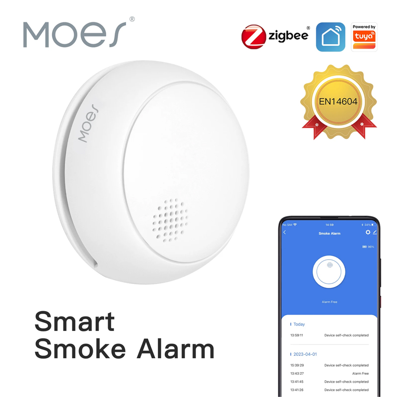 Smart Home Moes - Rilevatore di Fumo Wireless Intelligente MOES