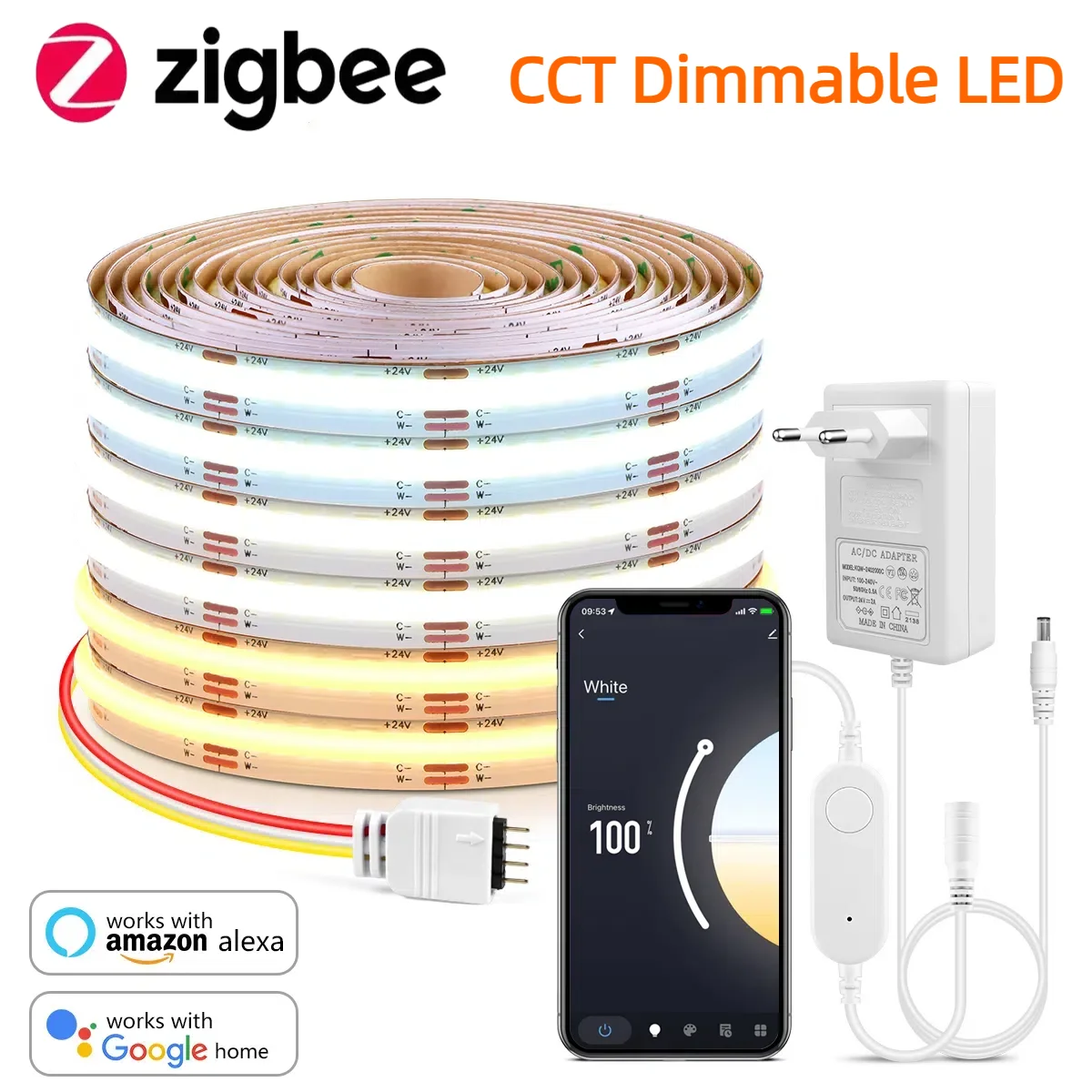 Smart Home Hub Apple - Zigbee 3.0 CCT 2700K-6500K Dimmerabile COB