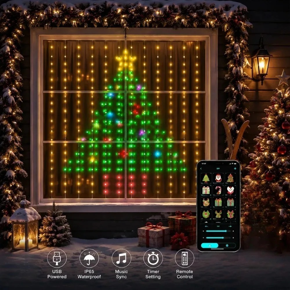 Smart Home Decor - Luci a Tenda LED Pixel Controllabili
