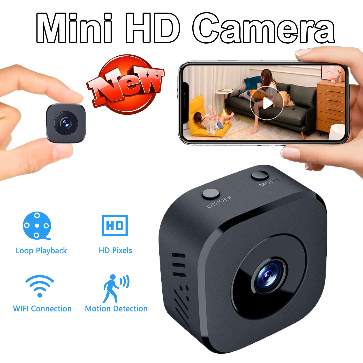 Smart Home Miniature - Telecamera di sicurezza 4K Mini visione
