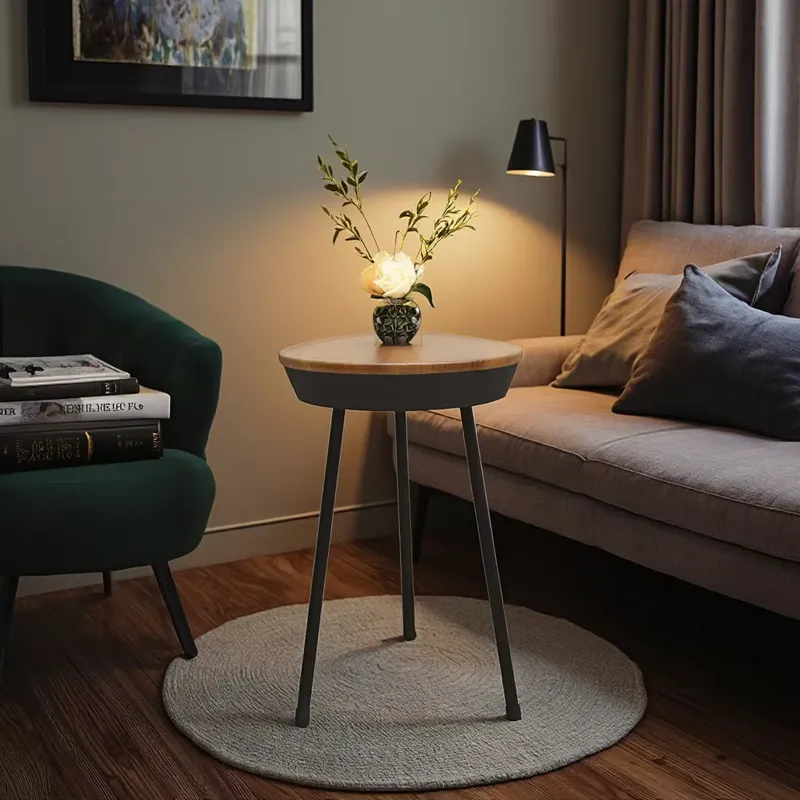 Smart Home Login - Tavolino Moderno in Legno con Caricatore