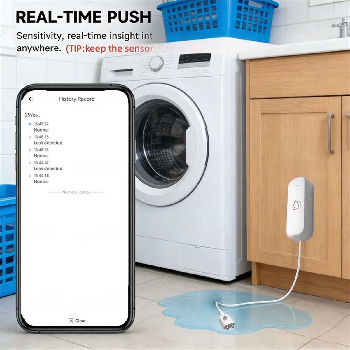 Smart Home Life - Sensore di perdite d'acqua compatibile ZigBee,