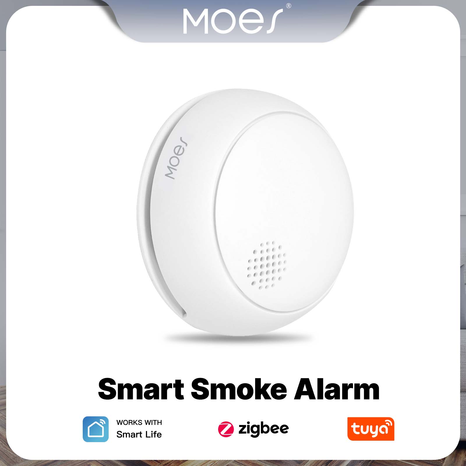Smart Home Moes - MOES ZigBee Rilevatore di Allarme Fumo